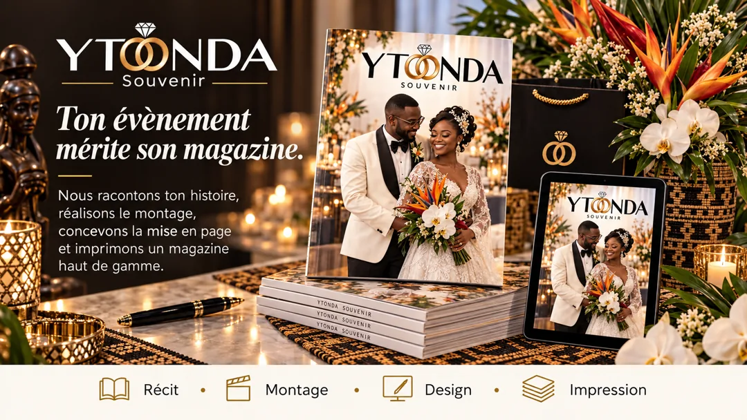YTONDA Souvenir : récit, montage, design et impression de ton évènement en magazine haut de gamme.